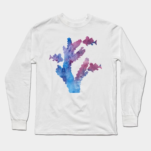 A coral and fish Long Sleeve T-Shirt by TheJollyMarten